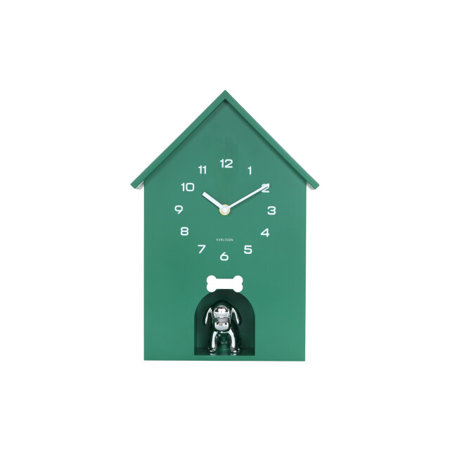 Karlsson wandklok dog house retro green 3259807 large