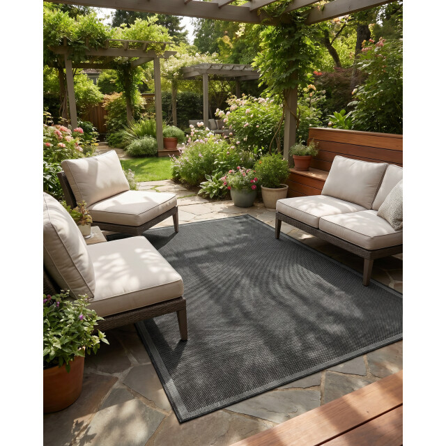 Muratap Buitenkleed brussels uni effen kader 200x290 cm 3606333 large