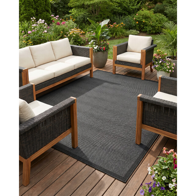 Muratap Buitenkleed brussels uni effen kader 200x290 cm 3606333 large