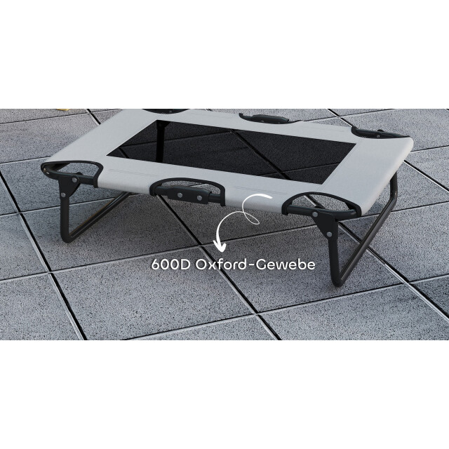 4goodz Opvouwbaar verhoogd hondenligbed 75 x 51 x 18 cm grijs 3244560 large