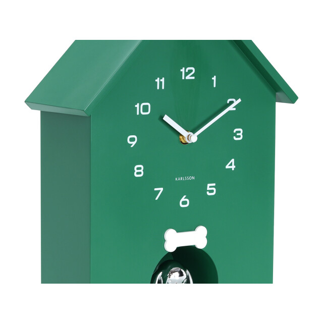 Karlsson wandklok dog house retro green 3259807 large