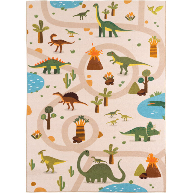 Muratap Kinderkleed dino vloerkleed kinderkamer anti-slip groen 95x145 cm 3607189 large