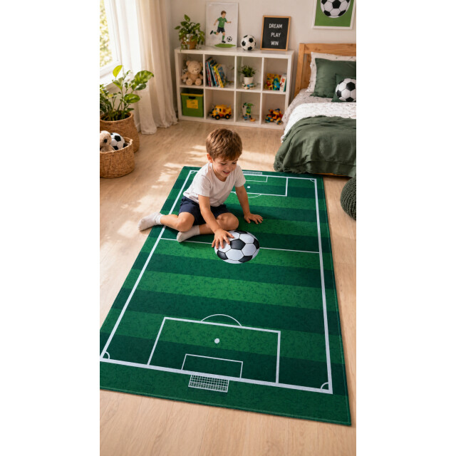 Muratap Kinderkleed voetbal vloerkleed kinderkamer anti-slip 90x145 cm 3607188 large