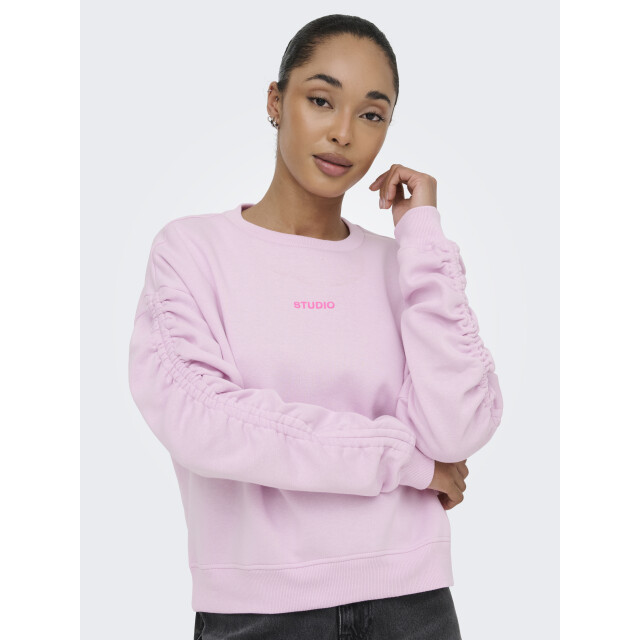 Only Onlsweat l/s ruched crew swt 15382073 large