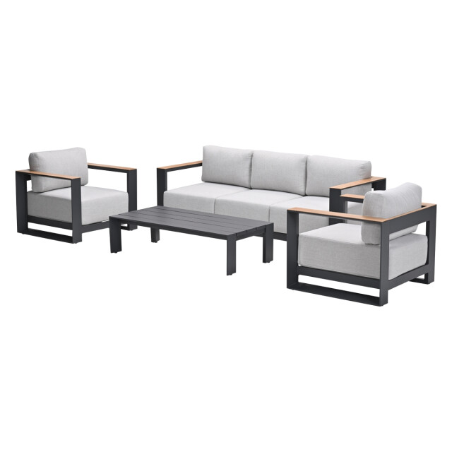 Garden Impressions Levanto 5-persoons loungeset aluminium -teaklook- 3177412 large