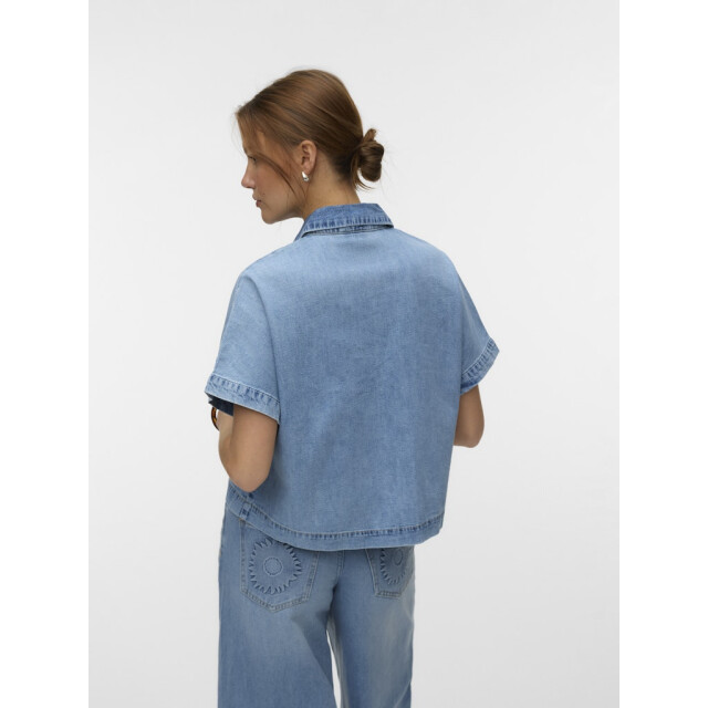 Vero Moda vmingeborg ss denim shirt mix 10344715 light blue denim 06613.260.0002 large