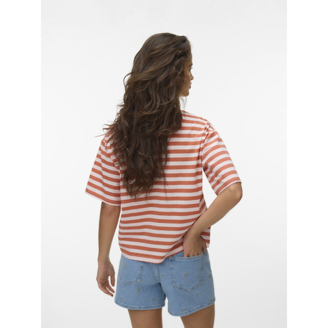 Vero Moda vmevelijn ss striped tee exp 10349868 langoustino -a-boo 06011.620.0066 large