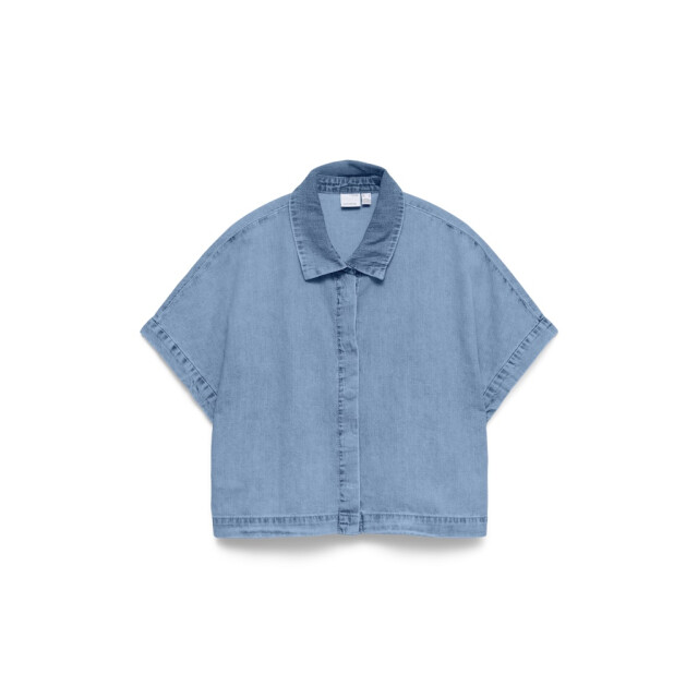 Vero Moda vmingeborg ss denim shirt mix 10344715 light blue denim 06613.260.0002 large