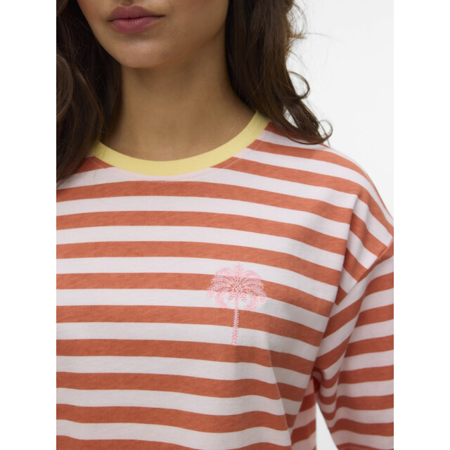 Vero Moda vmevelijn ss striped tee exp 10349868 langoustino -a-boo 06011.620.0066 large