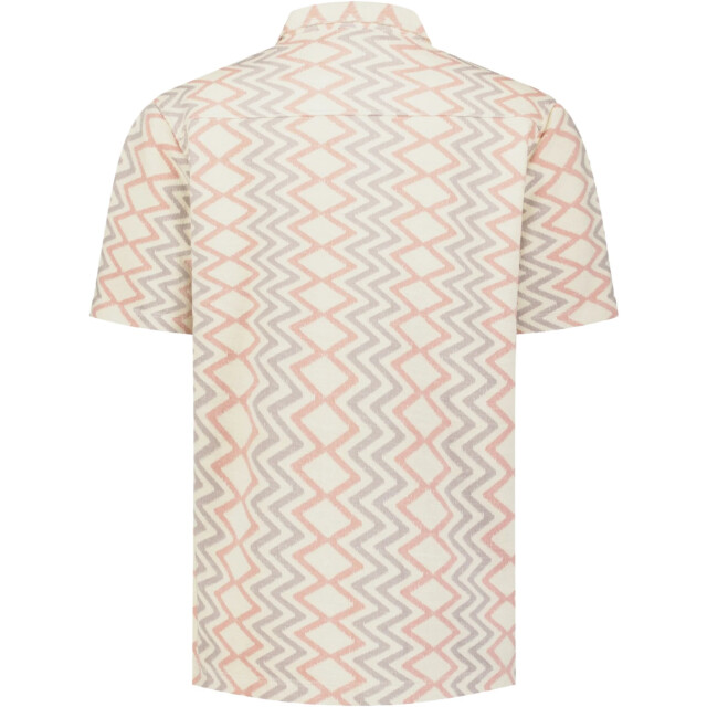 No Excess Shirt short sleeve jacquard zigzag coral 32490422-094 large