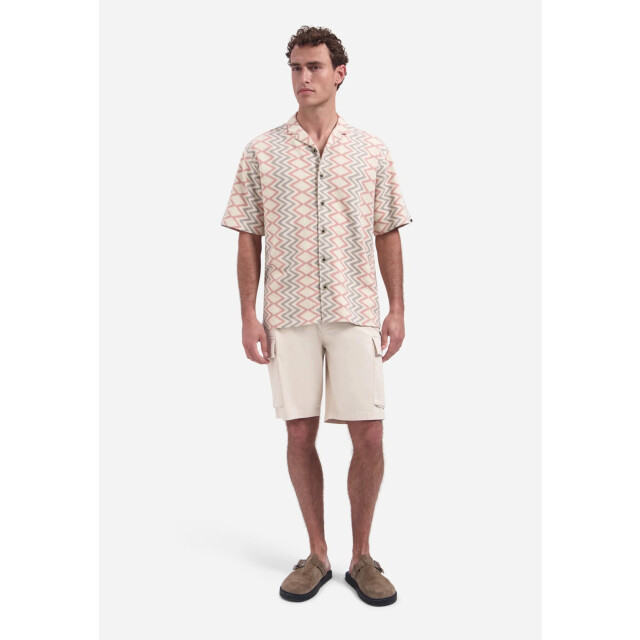 No Excess Shirt short sleeve jacquard zigzag coral 32490422-094 large