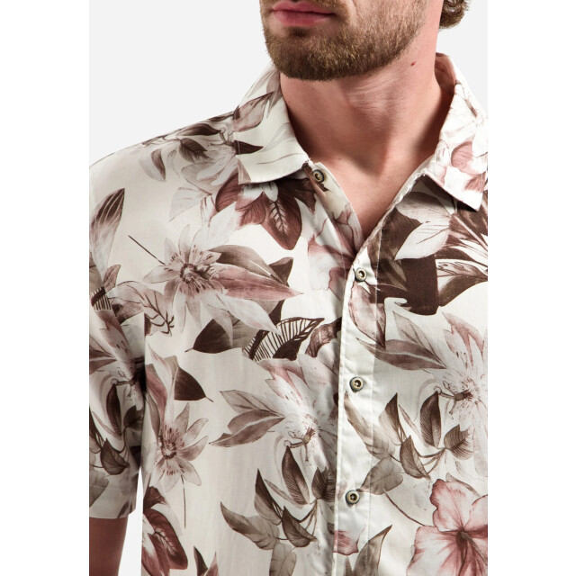 No Excess Shirt short sleeve allover printed coral 32460447-094 large