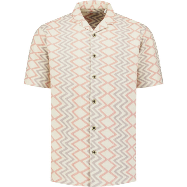 No Excess Shirt short sleeve jacquard zigzag coral 32490422-094 large