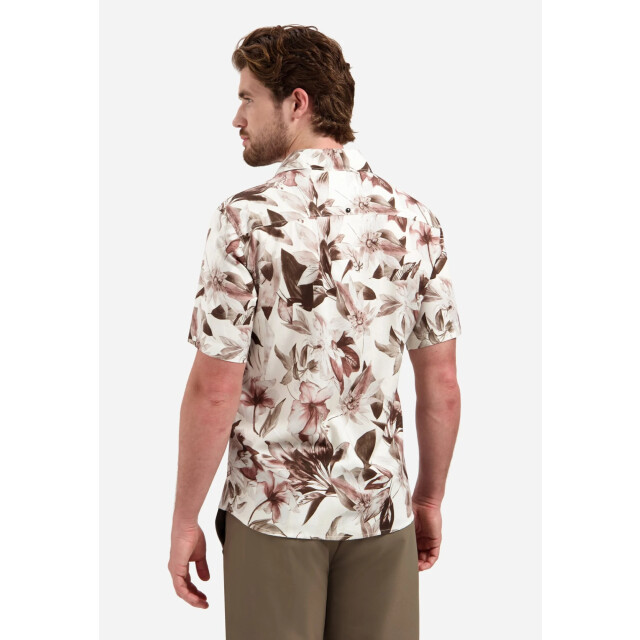 No Excess Shirt short sleeve allover printed coral 32460447-094 large