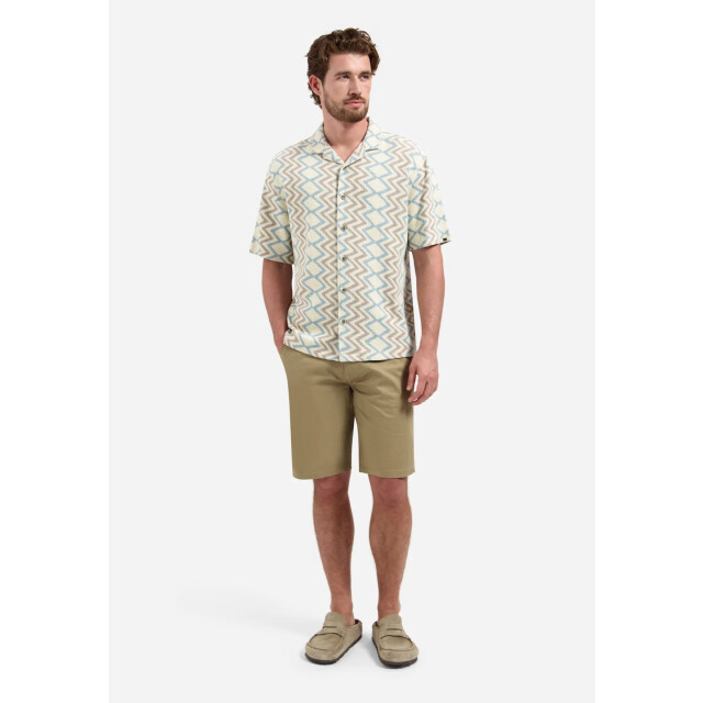 No Excess Shirt short sleeve jacquard zigzag stone 32490422-014 large
