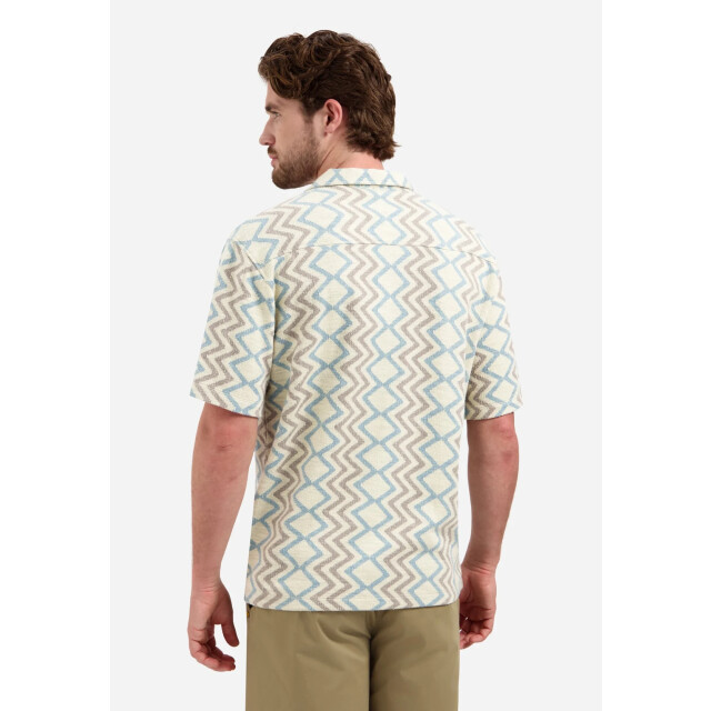 No Excess Shirt short sleeve jacquard zigzag stone 32490422-014 large