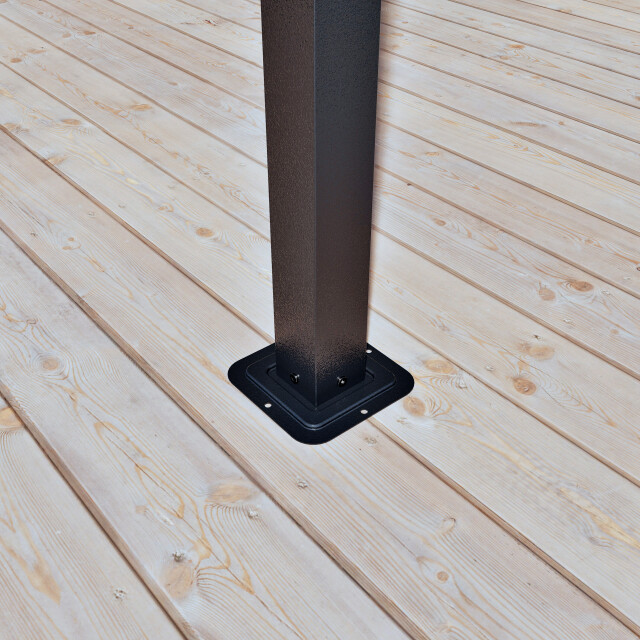 Sojag Budavar aluminium terrasoverkapping met lamellendak met gordijnen en 3587901 large