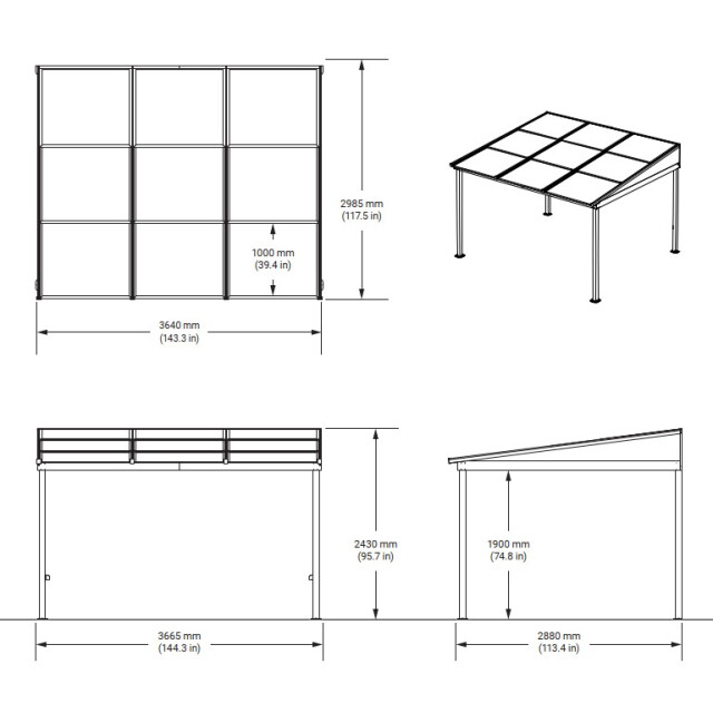 Sojag Budavar aluminium terrasoverkapping met lamellendak met gordijnen en 3587901 large