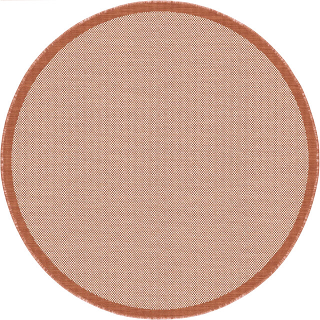 Muratap Buitenkleed brussels rond uni effen kader terra- 200 cm rond 3606346 large