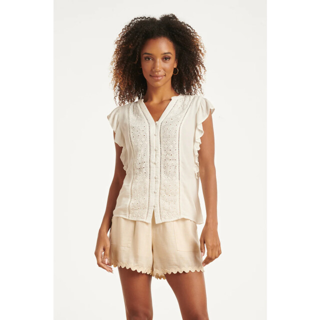 Smashed Lemon Blouse met broderie en ruffle mouwen | 8718679037709 large