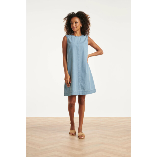 Smashed Lemon Lichtblauwe mouwloze look jurk | 8718679038171 large
