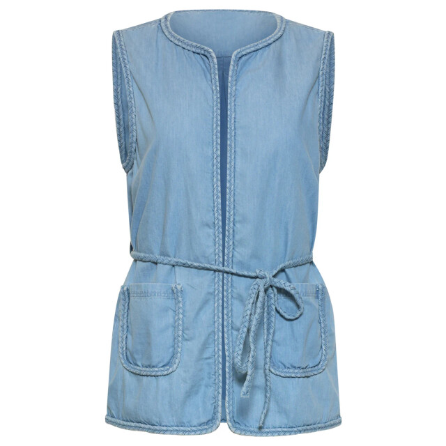 Smashed Lemon Lichtblauw look gilet met ceintuur | 8718679038010 large