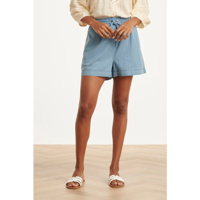 Smashed Lemon Lichtblauwe tencel shorts met elastische taille | 8718679038331 large
