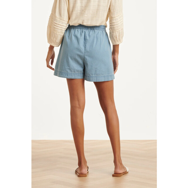 Smashed Lemon Lichtblauwe tencel shorts met elastische taille | 8718679038331 large