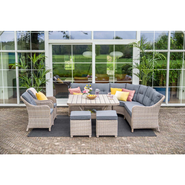Garden Impressions Milwaukee tafel 126,5x126,5cm vintage willow- light teak vironwood 3176936 large