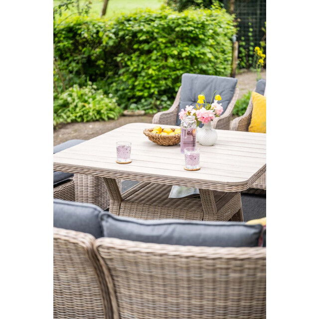 Garden Impressions Milwaukee tafel 126,5x126,5cm vintage willow- light teak vironwood 3176936 large