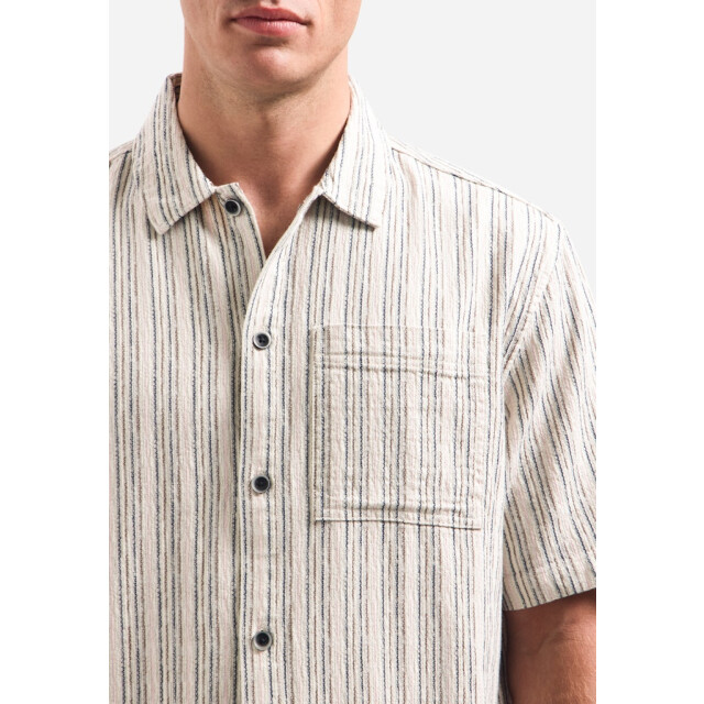 No Excess Shirt short sleeve fancy striped ecru dessin 5319.08.0031 large