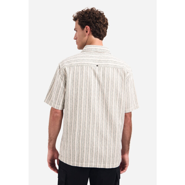 No Excess Shirt short sleeve fancy striped ecru dessin 5319.08.0031 large