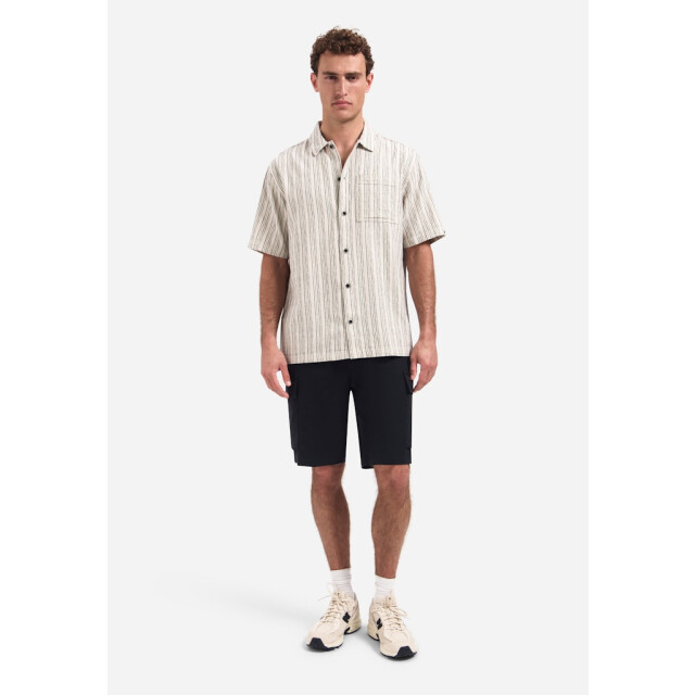 No Excess Shirt short sleeve fancy striped ecru dessin 5319.08.0031 large