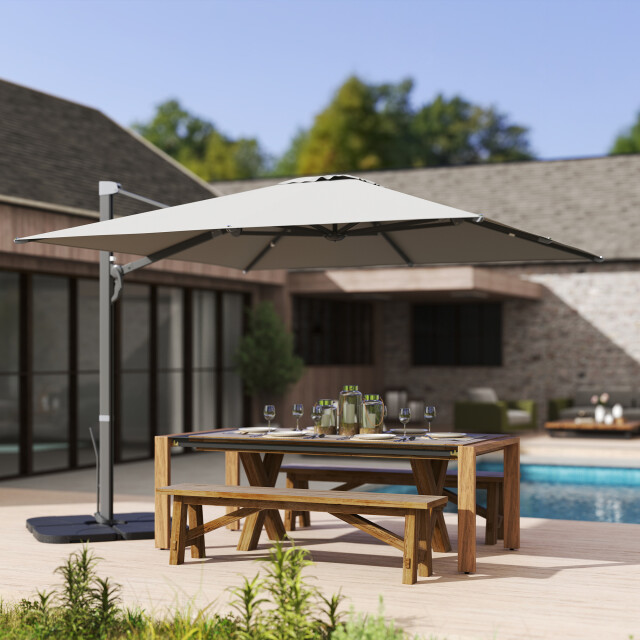 4goodz Zweefparasol vierkant 3x3 m 360° draaibaar aliuminium frame - 3616166 large