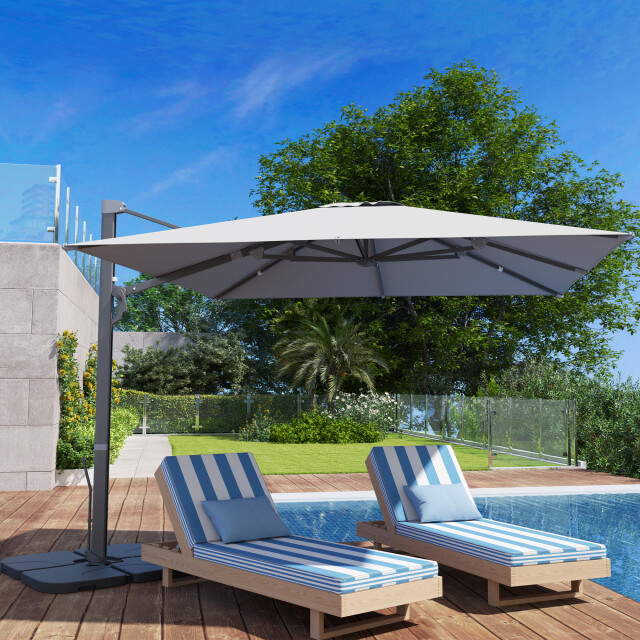 4goodz Zweefparasol vierkant 3x3 m 360° draaibaar aliuminium frame - 3616166 large