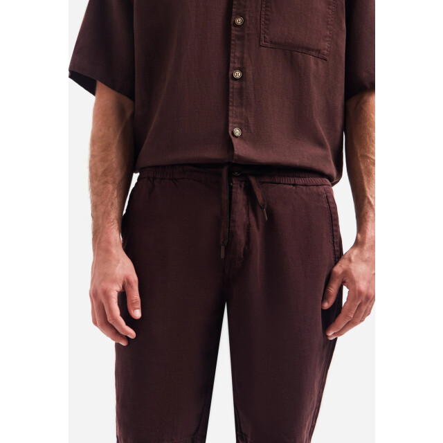 No Excess Short chino with linen, garment dye dark brown 328190423-042 large