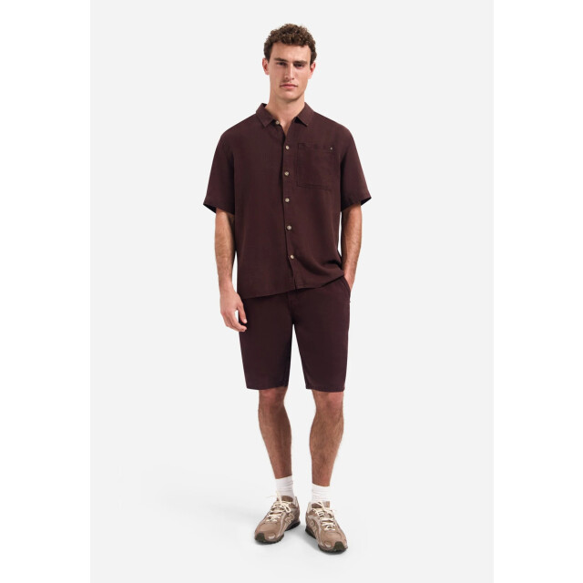 No Excess Short chino with linen, garment dye dark brown 328190423-042 large