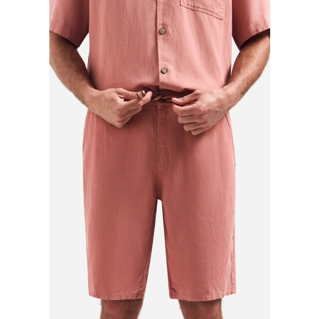 No Excess Short chino with linen, garment dye coral 328190423-094 large