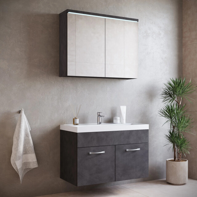 Badplaats Badkamermeubel set paso 02 80 x 40 cm – donker – badmeubel met 3616999 large