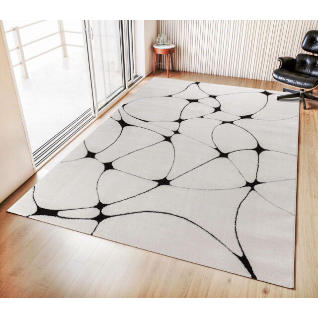 Muratap Vivant japandi blaze vloerkleed laagpolig zwart- 200x290 cm 3617661 large