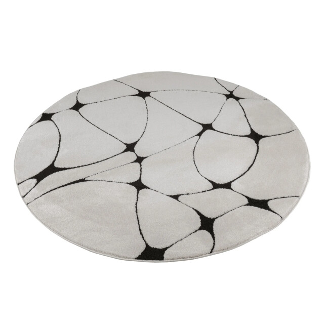 Muratap Vivant japandi blaze rond vloerkleed laagpolig zwart- 240 cm rond 3617657 large