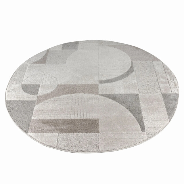 Muratap Vivant japandi abstract rond vloerkleed laagpolig multi- 200 cm rond 3617627 large