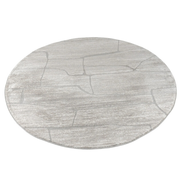 Muratap Vivant marmer rond vloerkleed laagpolig creme- 240 cm rond 3617648 large