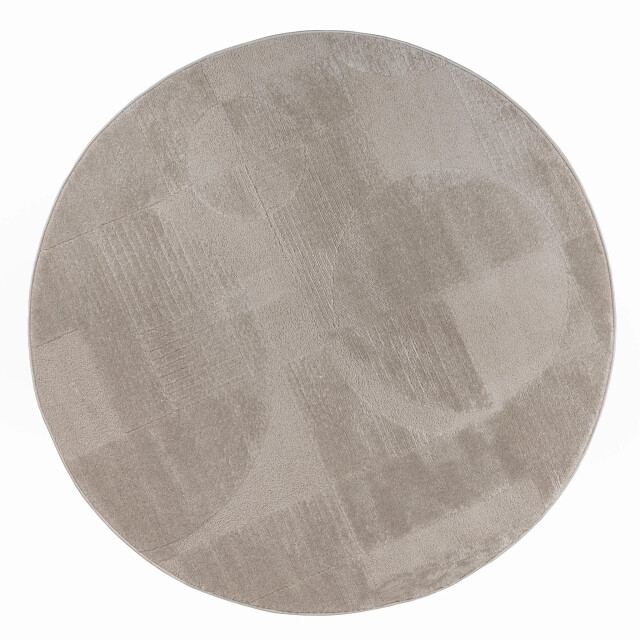 Muratap Vivant japandi abstract rond vloerkleed laagpolig beige- 240 cm rond 3617620 large