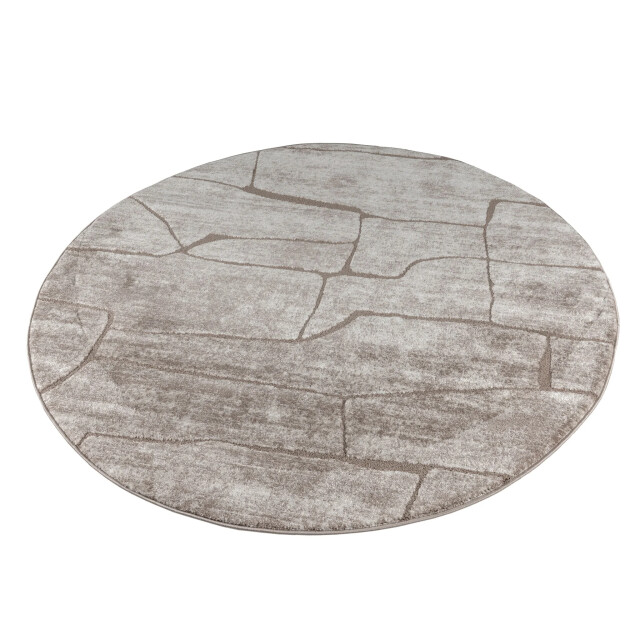 Muratap Vivant marmer rond vloerkleed laagpolig beige- 240 cm rond 3617638 large