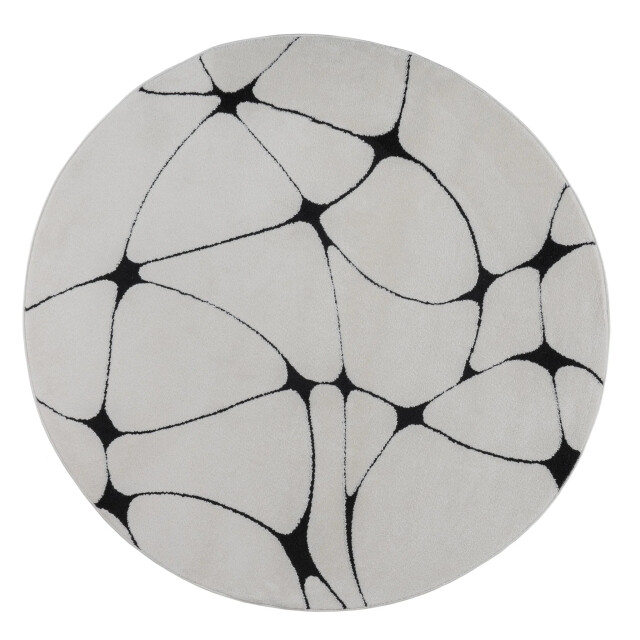 Muratap Vivant japandi blaze rond vloerkleed laagpolig zwart- 240 cm rond 3617657 large
