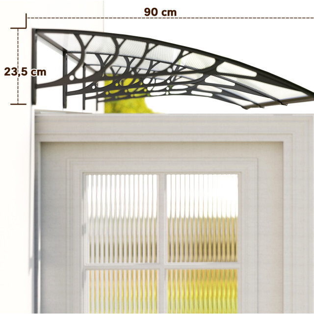 4goodz Deurluifel afdak 90x295 cm overkapping polycarbonaat - 3544313 large