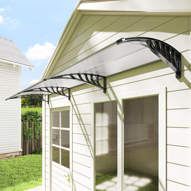 4goodz Deurluifel afdak 90x295 cm overkapping polycarbonaat - 3544313 large