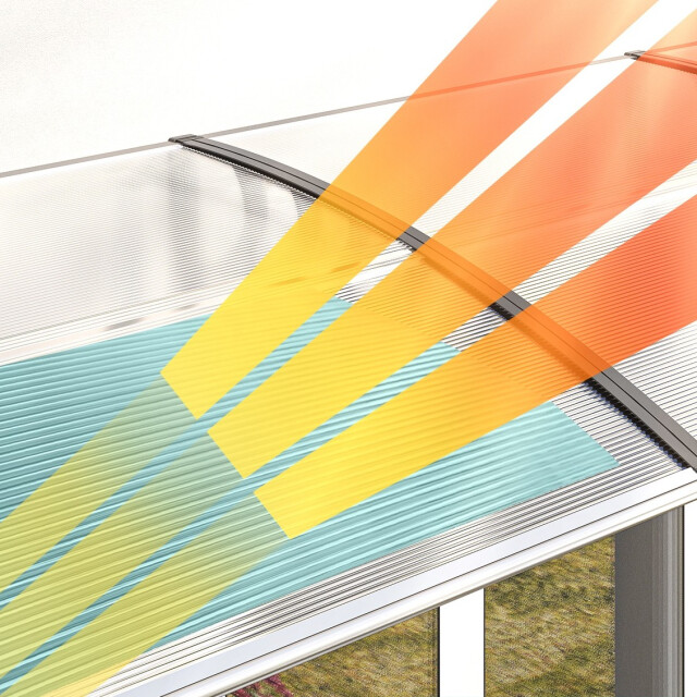 4goodz Deurluifel afdak 90x295 cm overkapping polycarbonaat - 3544313 large