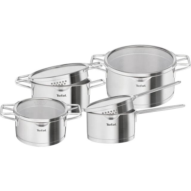 Tefal Nordica pannenset 4-delig rvs/glas geschikt voor inductie THH852S8 large